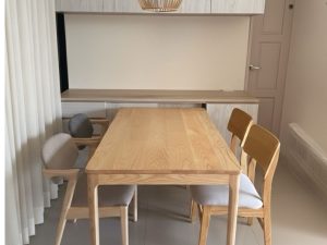 小吳手作家具 梣木餐桌椅組・米灰椅墊款 - 小吳手作家具